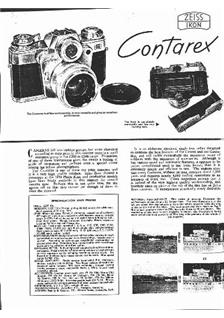 Zeiss Ikon Contarex manual. Camera Instructions.